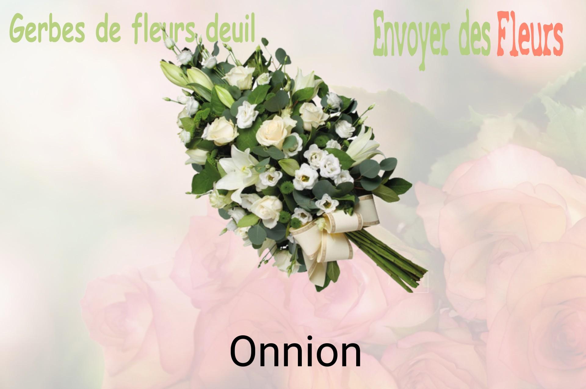 Gerbe de fleurs de deuil livrée à Onnion